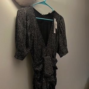 NWT 70s/80s style For Love and Lemons stretch sparkle mini dress